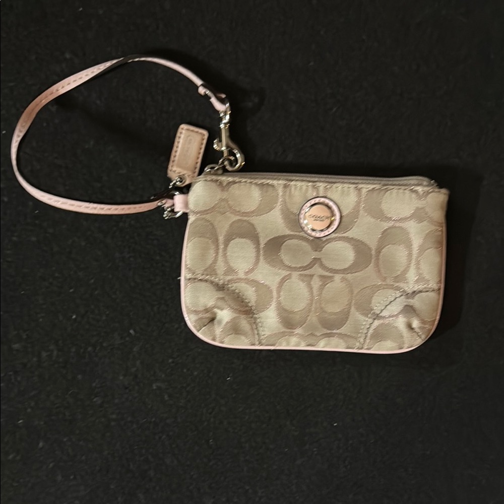 Coach Beige Wristlet